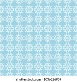 White and blue floral pattern. Seamless ornament for textile and wallpapers