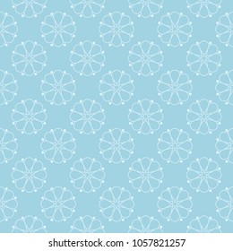White and blue floral pattern. Seamless ornament for textile and wallpapers