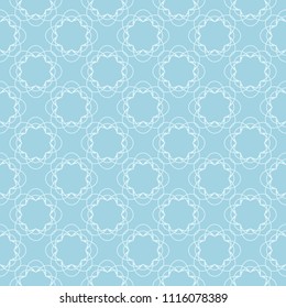 White and blue floral pattern. Seamless ornament for textile and wallpapers