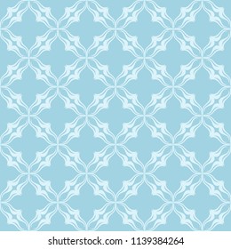 White and blue floral pattern. Seamless ornament for textile and wallpapers