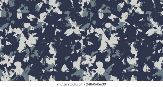 White blue flower bush paint grunge , Ethnicity botanical fashion colorful drawing beautiful textile ornamental ogee endless ornament seamless trendy endless pattern illustration stripe vector print