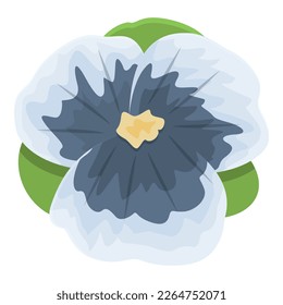 White blue flower icon cartoon vector. Floral wild. Lilac floret