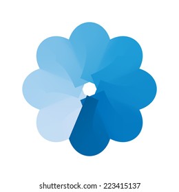 white blue flower logo vector