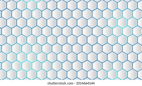 white and blue futuristic background with hexagonal pattern