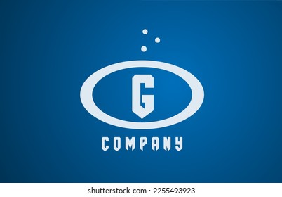 white blue G ellipse alphabet bold letter logo with dots. Corporate creative template design for company and business