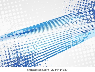 White blue geometric background with lines and halftones. Vector corporate background