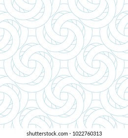 White and blue geometric ornament. Seamless pattern for web, textile and wallpapers