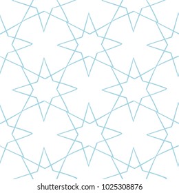 White and blue geometric ornament. Seamless pattern for web, textile and wallpapers