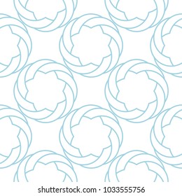 White and blue geometric ornament. Seamless pattern for web, textile and wallpapers