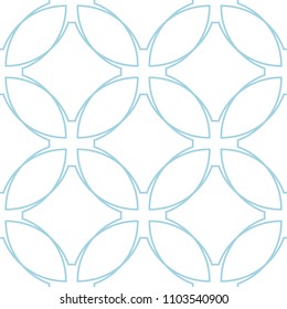 White and blue geometric ornament. Seamless pattern for web, textile and wallpapers