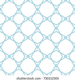 White and blue geometric ornament. Seamless pattern for web, textile and wallpapers