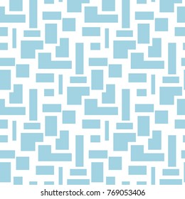 White and blue geometric ornament. Seamless pattern for web, textile and wallpapers