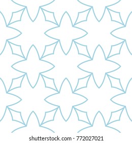 White and blue geometric ornament. Seamless pattern for web, textile and wallpapers