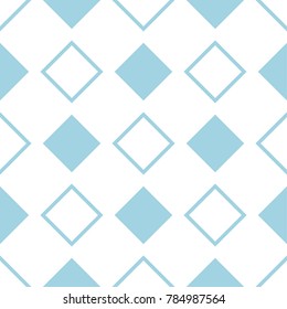 White and blue geometric ornament. Seamless pattern for web, textile and wallpapers