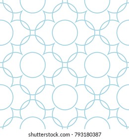 White and blue geometric ornament. Seamless pattern for web, textile and wallpapers