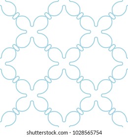 White and blue geometric print. Seamless pattern for web, textile and wallpapers