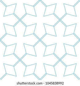 White and blue geometric print. Seamless pattern for web, textile and wallpapers