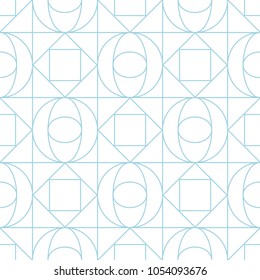 White and blue geometric print. Seamless pattern for web, textile and wallpapers
