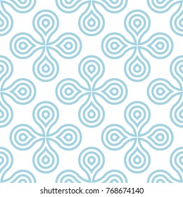 White and blue geometric print. Seamless pattern for web, textile and wallpapers