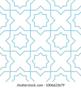 White and blue geometric seamless pattern for web, textile and wallpapers