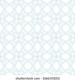 White and blue geometric seamless pattern for web, textile and wallpapers