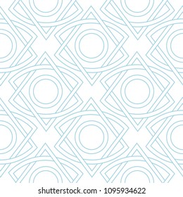 White and blue geometric seamless pattern for web, textile and wallpapers