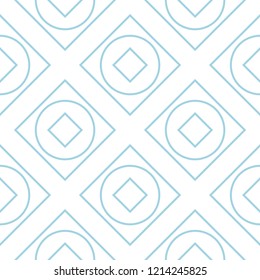 White and blue geometric seamless pattern for web, textile and wallpapers