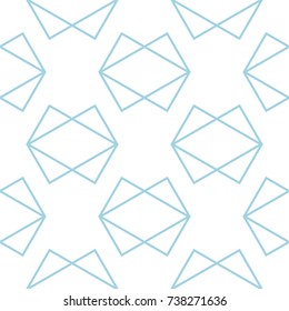 White and blue geometric seamless pattern for web, textile and wallpapers