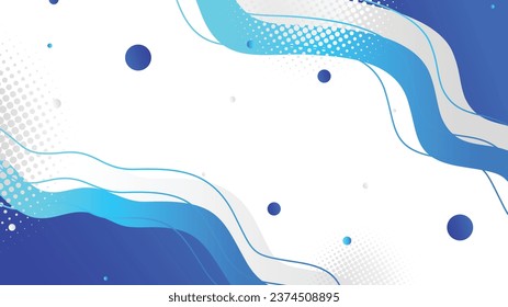 White and blue gradient dynamic fluid shapes abstract background for brochure flyer banner template