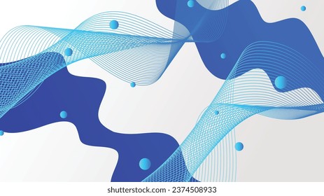 White and blue gradient dynamic fluid shapes abstract background for brochure flyer banner template
