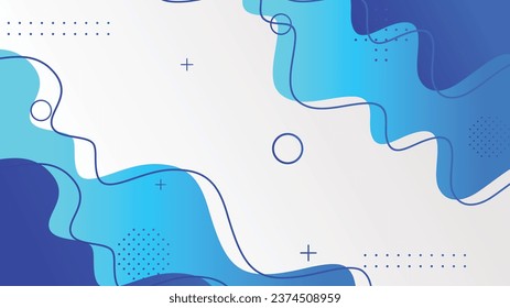 White and blue gradient dynamic fluid shapes abstract background for brochure flyer banner template