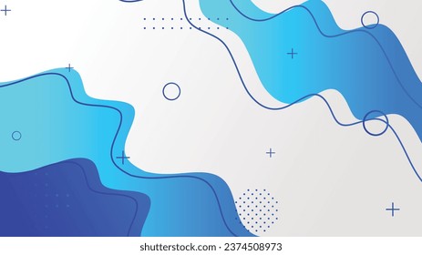 White and blue gradient dynamic fluid shapes abstract background for brochure flyer banner template
