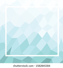white and blue green gradient polygonal shape vector background. Abstract geometric illustration with  frame place for text