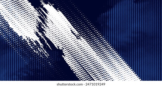 White  blue halftone dots gradient pattern grunge texture background. Pop art dots comic sport style vector illustration. eps10