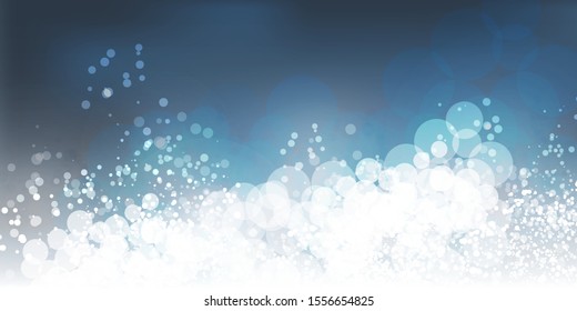 White and Blue Header, Card, Poster Background for Christmas, New Year, Winter Holiday Designs