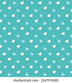 Weiße und blaue Herzform auf blauem Hintergrund. Alles Gute zum Valentinstag! Herzmuster-Hintergrund.