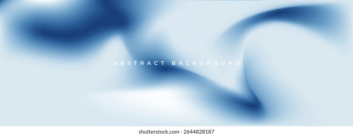 White and blue holographic gradient abstract background. Blurred soft blend color gradation liquid creative minimalist banner. Vector illustration.
