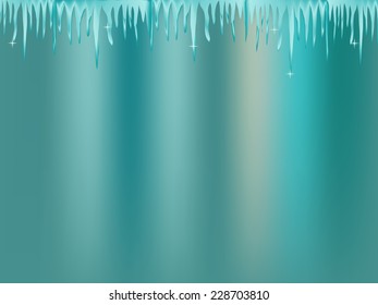 white blue icicle on blue background