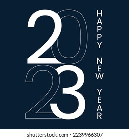 White ,blue and interconnected new year 2023 logo design