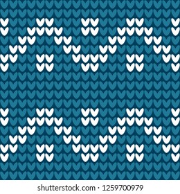 white and blue knitting pattern