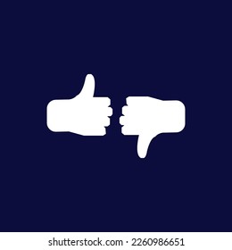 White and Blue Like and Dislike Button Logo Design