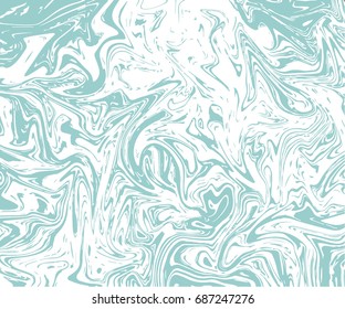 White blue liquid acrylic or marble texture. Abstract background with curved stripes or chaotic lines. Ink