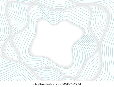 White and blue liquid waves abstract background. Vector art design