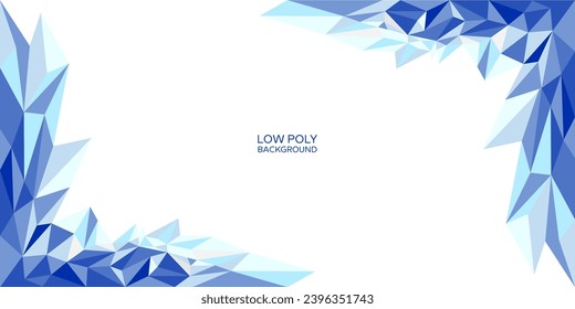 WHITE AND BLUE LOW POLY ABSTRACT BACKGROUND