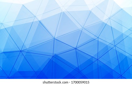 Weißblauer Low-Poly-Hintergrund. Abstrakter dreieckiger Hintergrund mit bunten Farbverlauf-Formen. Polygonales Design-Muster. Kristallbunter Vektorhintergrund. Mosaik-Mosaik-Design