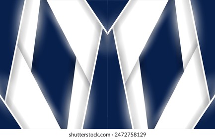 White and blue modern abstract background with geometric shapes. Dark blue and white abstract banner. Vector illustration