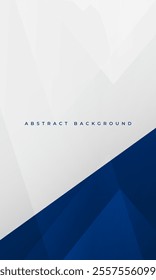 White and blue modern abstract vertical cover background with geometric shapes. Vector illustration