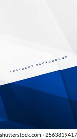 White and blue modern abstract vertical cover background with geometric shapes. Vector illustration