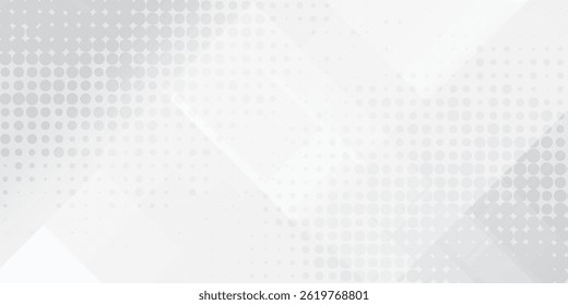 White and blue modern abstract wide banner with geometric shapes. Dark blue and white abstract background. Vector illustration