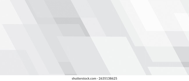 White and blue modern abstract wide banner with geometric shapes. Dark blue and white abstract background. Vector illustration